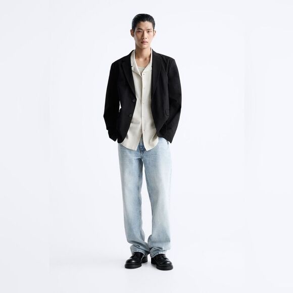 Zara Men’s SEERSUCKER BLAZER NWT - Picture 2 of 9